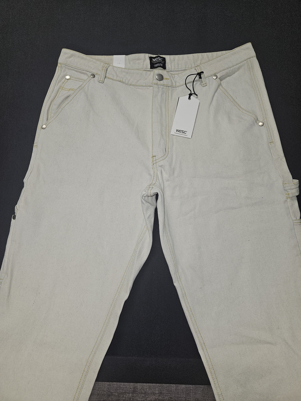 WeSC Denim Carpenter Pant NWT Bleached Unisex Streetwear Skate W36 L32 Stockholm